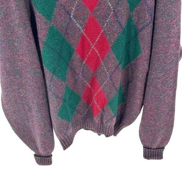 Vintage Lord Jeff Sweater Mens XL Plaid Shetland Wool Made in Ireland Tallfellow - Picture 5 of 13